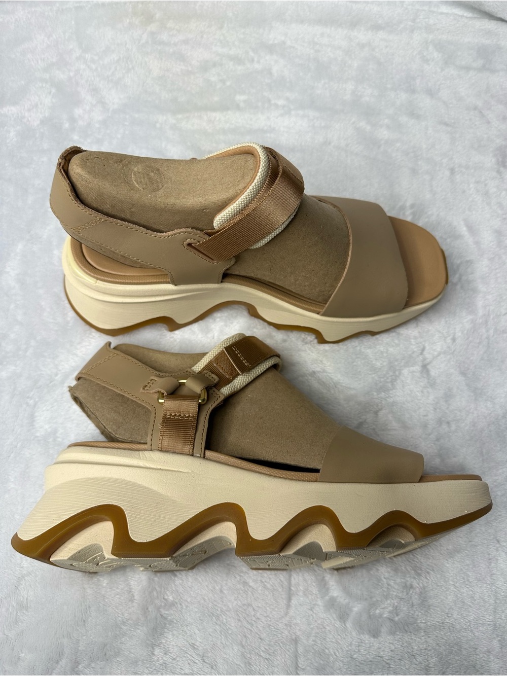 Sorel Beige/Tan Platform Sport Sandals